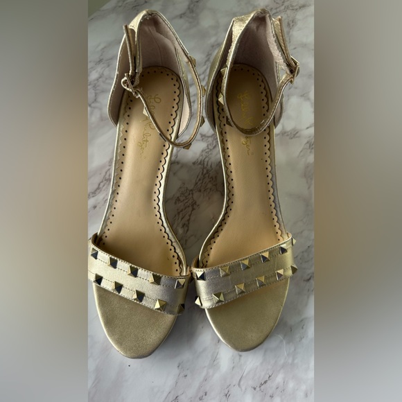 Lilly Pulitzer Shoes - LILLY PULITZER Sydney Wedge Studded Sandal